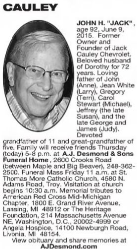 Jack Cauley Chevrolet - June 2015 Jack Cauley Passes Away (newer photo)